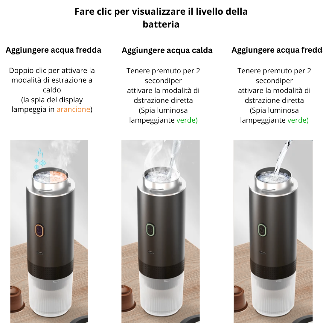Caffettiera portatile caricabile
