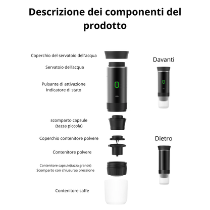 Caffettiera portatile caricabile